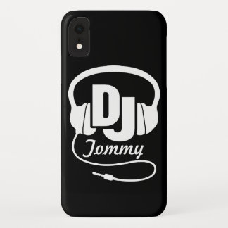 Funda Para iPhone XR Caso de iphone con nombre de DJ en blanco y negro