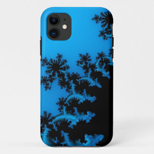Funda Para iPhone 11 Caso de iphone de arte Fractal negro y azul
