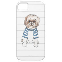 Caso de Iphone de la acuarela de Shih Tzu