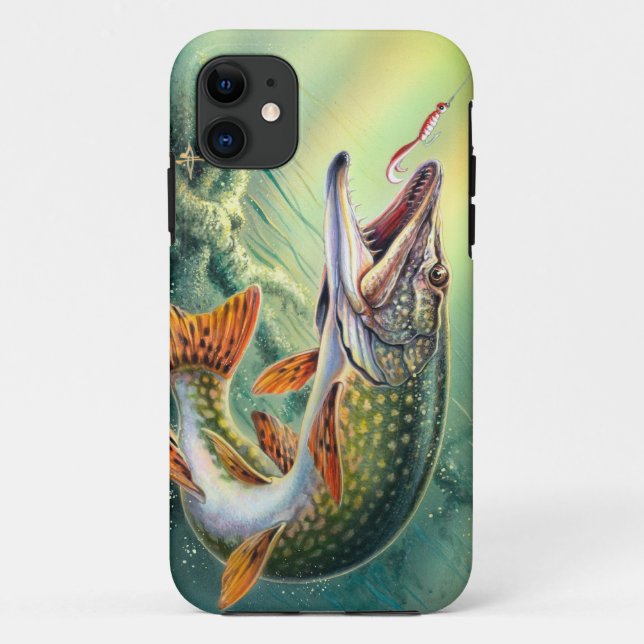 FUNDA DE Case-Mate PARA iPhone CASO DE LA PESCA DEL LUCIO IPHONE5 (Reverso)