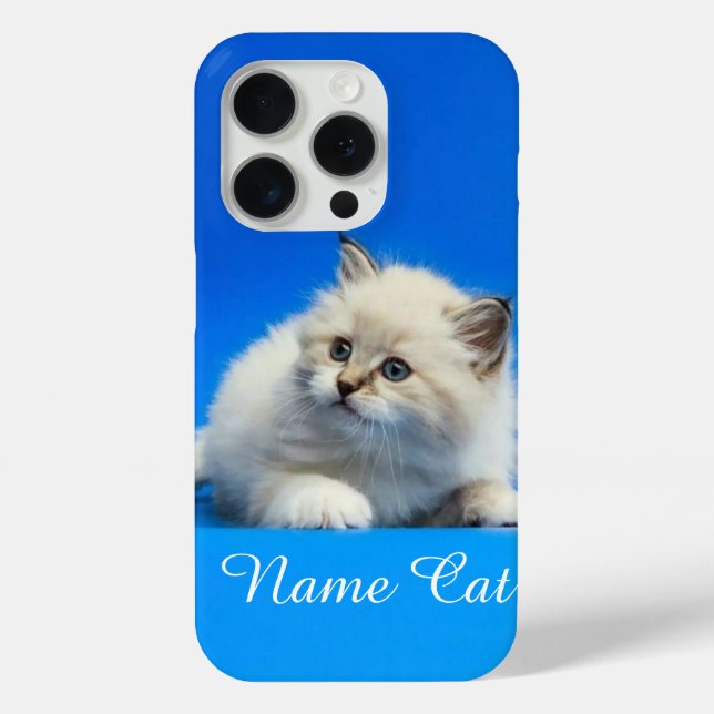 Funda De Case-Mate Para iPhone Caso de teléfono de gato personalizado con el nomb (Reverso )