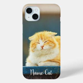 Funda Para iPhone 15 Mini Caso de teléfono de gato personalizado con el nomb