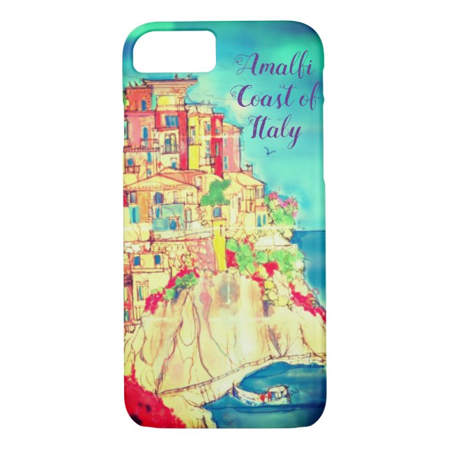 Funda De Case-Mate Para iPhone Caso de teléfono romántico de la costa amalfitana  (Reverso)