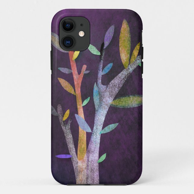 Funda De Case-Mate Para iPhone Caso del árbol violeta (Reverso)