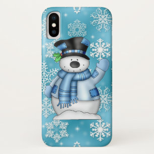 Funda Para iPhone X Caso del día de fiesta diez del muñeco de nieve