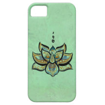 Caso del iPhone 5/5s de la flor de Lotus azul