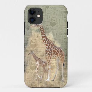 Funda Para iPhone 11 Caso del iPhone 5 de la jirafa de la mamá y de la