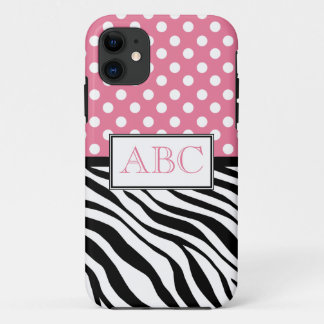 Funda Para iPhone 11 Caso del iPhone 5 del rosa y del estampado de