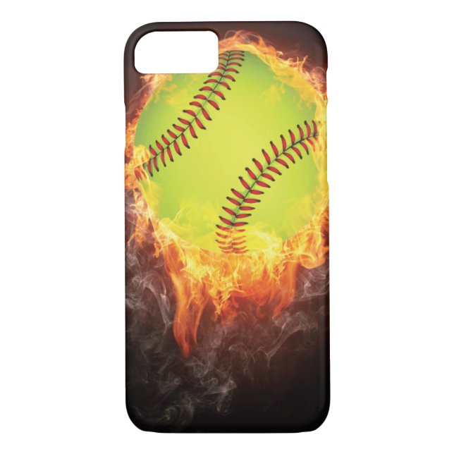 Funda De Case-Mate Para iPhone Caso del iPhone 7 del softball (Reverso)
