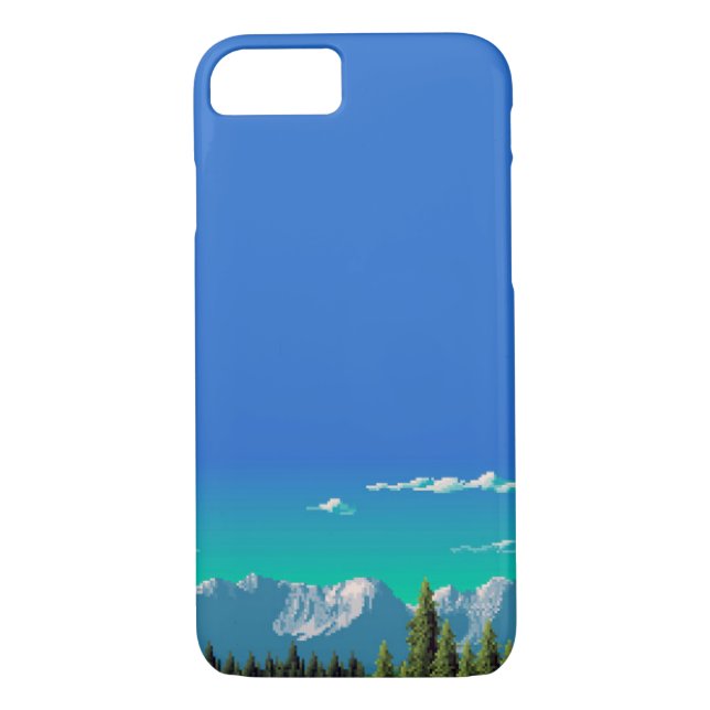 Funda De Case-Mate Para iPhone caso del iPhone 7 - montañas del pixel (Reverso)