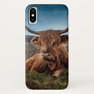 Funda de bovino escocés para iPhone 7-tela escocesa Highlander 