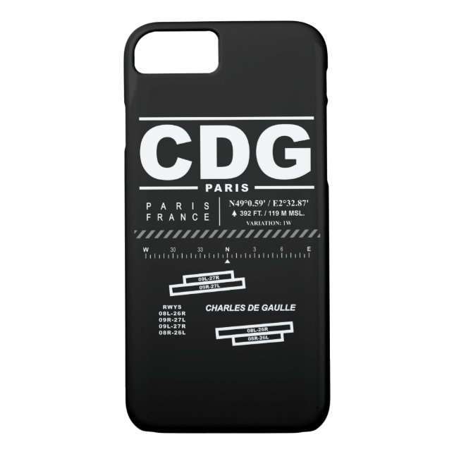 Funda De Case-Mate Para iPhone Caso del iPhone del aeropuerto CDG de París (Reverso)