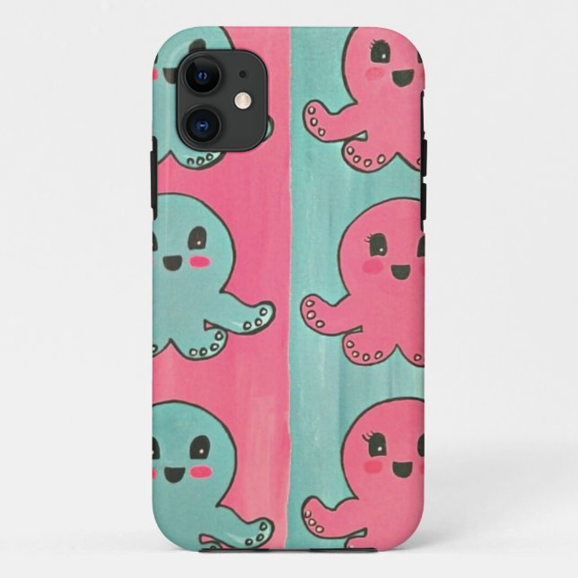 Funda De Case-Mate Para iPhone caso del iPhone del amor del pulpo (Reverso)