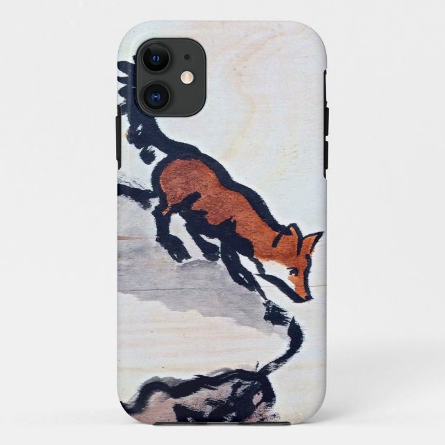 Funda De Case-Mate Para iPhone Caso del iPhone del Fox que espera (Reverso)