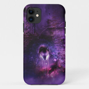 Funda Para iPhone 11 Caso del iPhone del lobo del espacio