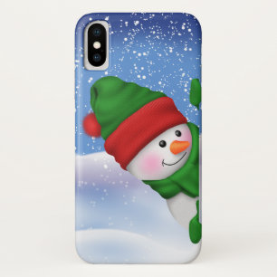 Funda Para iPhone X Caso del iPhone del muñeco de nieve de la