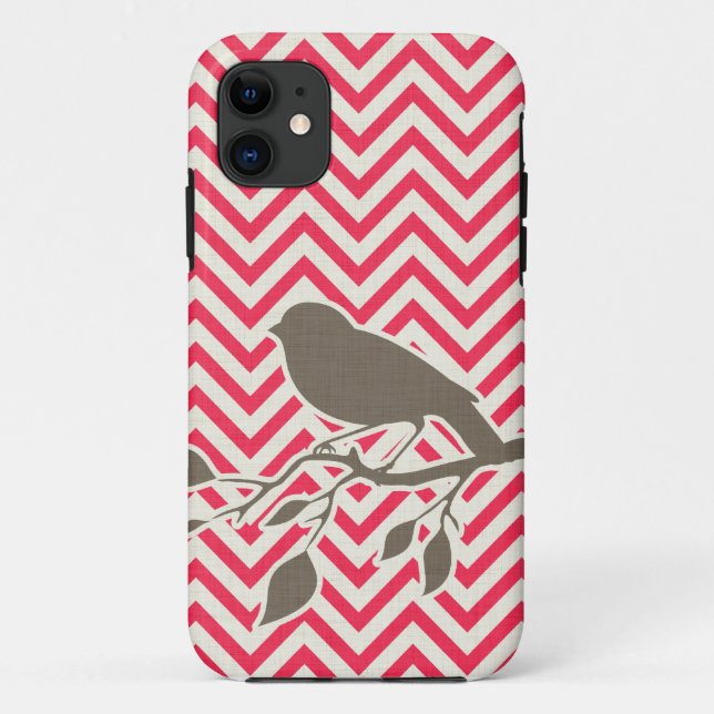 Funda De Case-Mate Para iPhone Caso del iPhone del pájaro y de Chevron (Reverso)