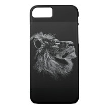 Caso del iPhone del perfil del león