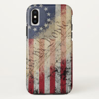Caso del iPhone X de la bandera americana de Betsy
