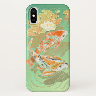Funda Para iPhone X Caso del iPhone X de la charca del lirio de agua