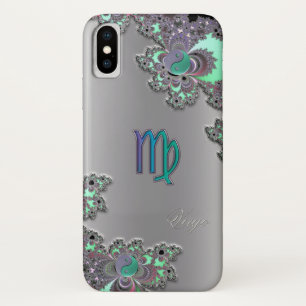 Funda Para iPhone X Caso del iPhone X del fractal de la plata del