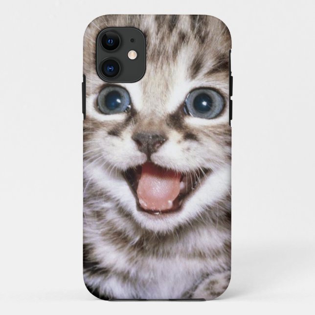Funda De Case-Mate Para iPhone Caso emocionado lindo de IPhone del gatito (Reverso)