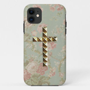 Funda Para iPhone 11 Caso floral de la cruz Iphone5