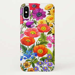 Funda Para iPhone X Caso floral del iPhone del jardín de la acuarela