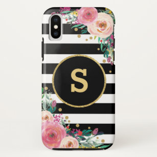 Funda Para iPhone XS Caso floral elegante del iPhone 7 del oro del
