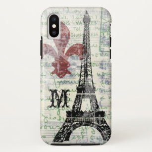Funda Para iPhone XS Caso francés del iPhone del vintage de la torre