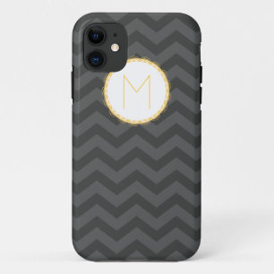 Funda Para iPhone 11 Caso gris oscuro del iPhone 5 de Chevron del