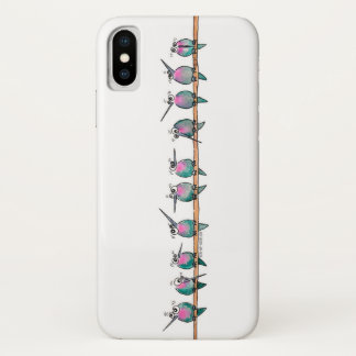 Funda Para iPhone X Caso horizontal del iPhone de los colibríes
