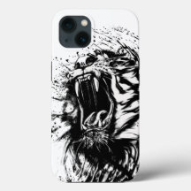 CASO IPHONE DE APPLE DE TIGRE BLANCO Y NEGRO