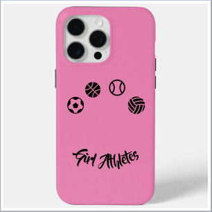 Funda Para iPhone 15 Pro Max Caso Iphone de atletas Chicas rosados