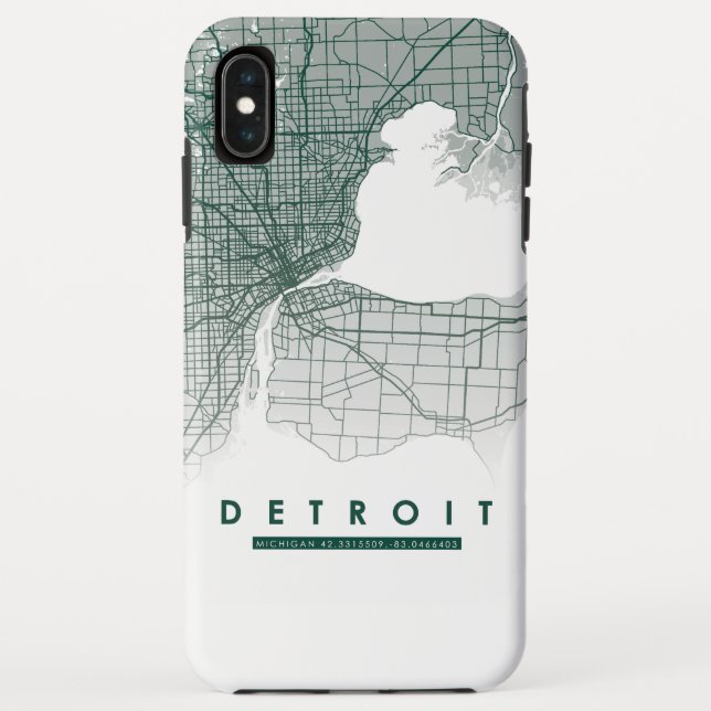 Funda De Case-Mate Para iPhone Caso Iphone Detroit Map (Reverso)