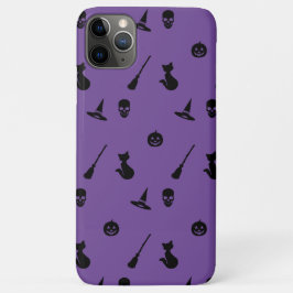 Funda Para iPhone 11 Pro Max Caso iPhone Patrón Halloween Color negro sobre mor