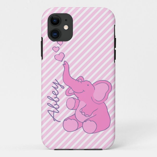 Funda De Case-Mate Para iPhone Caso lindo nombrado del iphone 5 del elefante (Reverso)