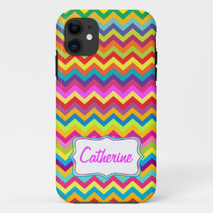 title_seo2 Caso multicolor del iphone del modelo de zigzag de