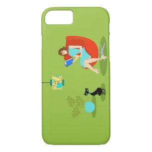 title_seo2 Caso retro del iPhone 7 de la mujer de la lectura