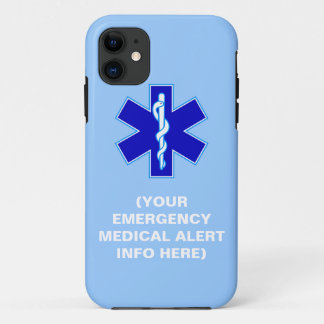 Funda Para iPhone 11 Casos alertas médicos del iPhone de la emergencia