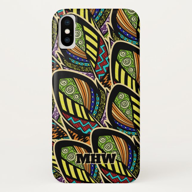 Funda De Case-Mate Para iPhone Casos de teléfono con monograma de personalizado d (Reverso)