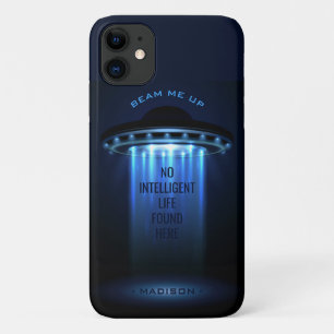Funda Para iPhone 11 Casos de teléfono de nave espacial OVNI de texto 