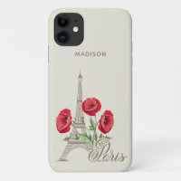 Casos de teléfono de nombre personalizado de París