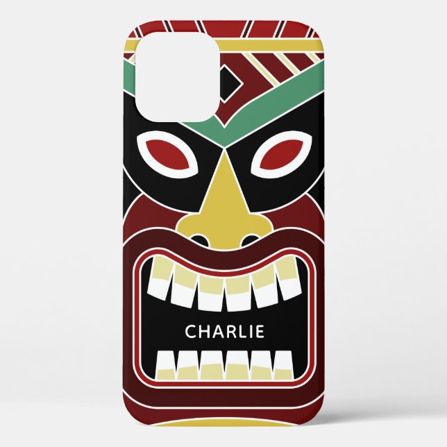 Funda De Case-Mate Para iPhone Casos de teléfono de nombre personalizado de Tiki  (Reverso )