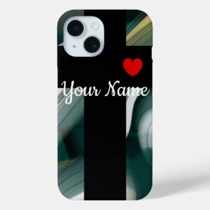 Funda Para iPhone 15 Casos personales de iPhone Tendencia Resumen Verde