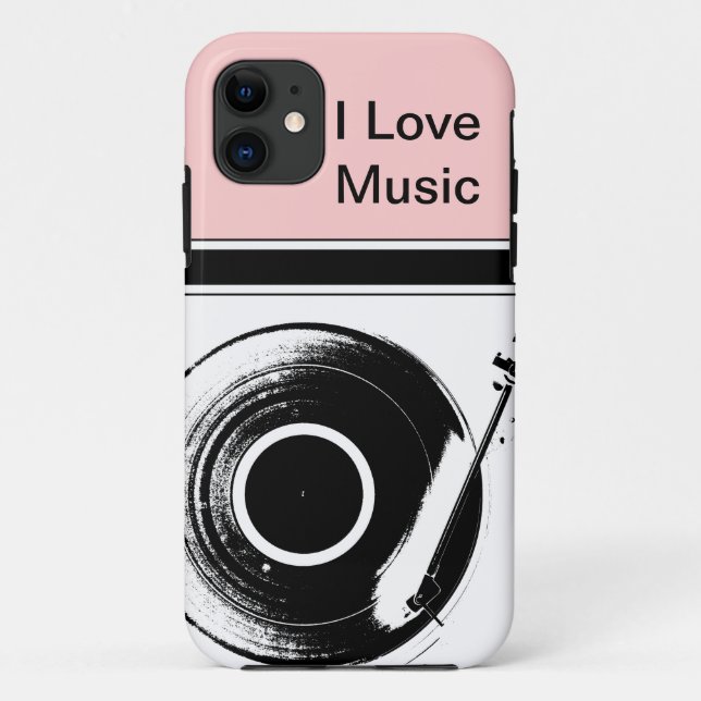 Funda De Case-Mate Para iPhone Casos rosados del iPhone de la música (Reverso)