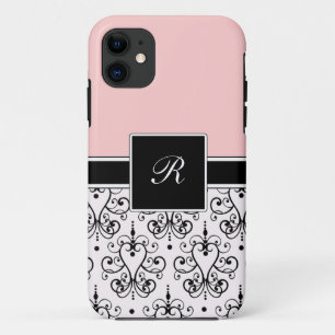 Funda Para iPhone 11 Casos rosados del iPhone del monograma