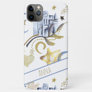Funda Para iPhone 11 Pro Max *~* Castillo de corazón de Purpurina dorado Spark