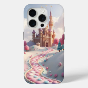 Funda Para iPhone 15 Pro Castillo de hadas de pastizales rosados Snowley