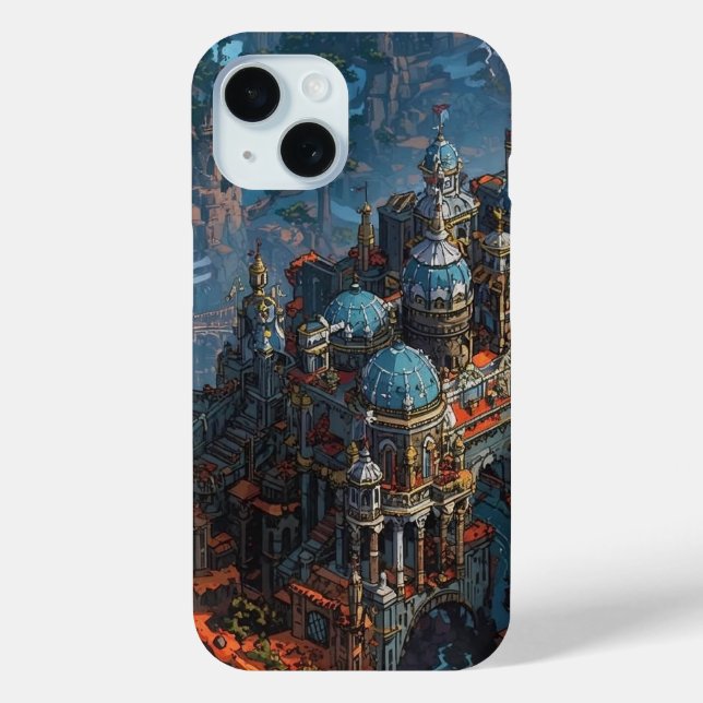 Funda De Case-Mate Para iPhone “Castillo Épico de Fantasía Isométrico Pixel Arte  (Reverso )